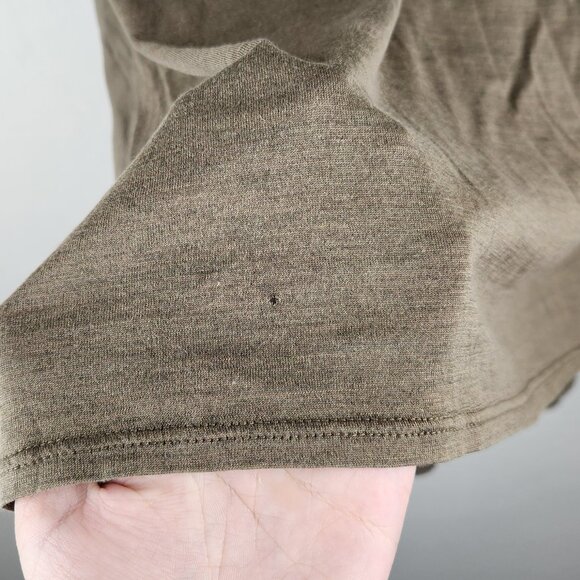 Eileen Fisher Silk Cotton High Low Tank Top Army Green sz L flawed - Picture 9 of 10